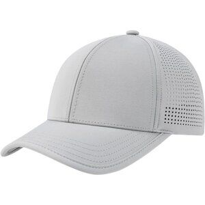 Men's Grey 90% Nylon, 10% Spandex Structured Baseball  Side Laser Cut Cap